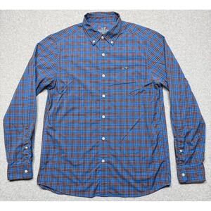 Vineyard Vines Shirt Mens Medium Blue Red Plaid Performance Classic Fit Whale